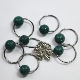 Shamrock Stitch Markers - green