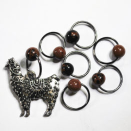 Mahogany Obsidian Alpaca Stitch Markers