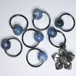 Sodalite L FLower Stitch Markers